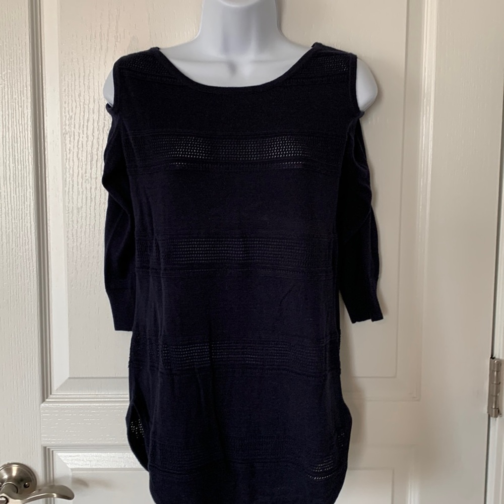Open shoulder navy sweater by The Limited - very lightweight and soft